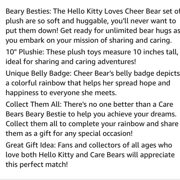 Hello kitty Care Bear Set of (2) Plush - Picture 4 of 9